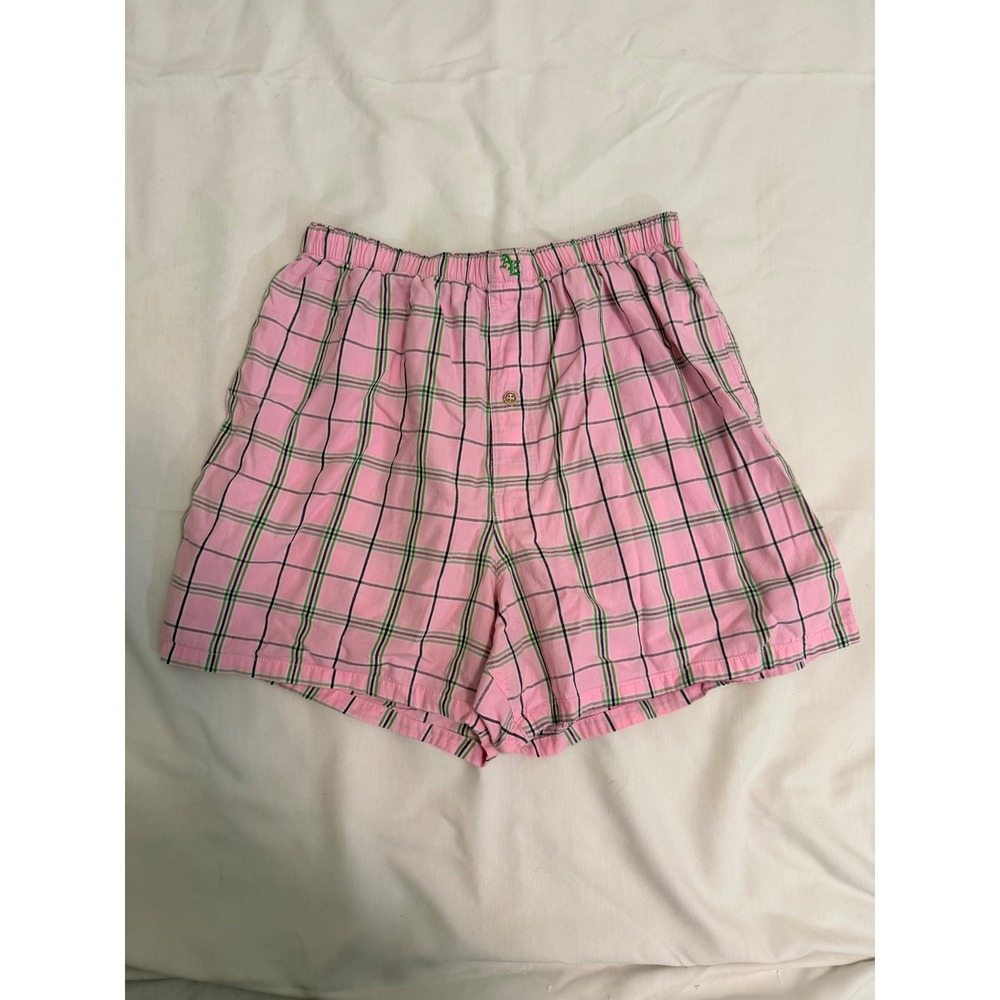 American Eagle Pink Plaid Cotton Pajama Shorts Womens Medium Sleep Loungewear